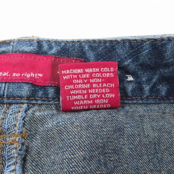 SO Juniors 7 Blue Denim Jean Skirt Button Pockets All Cotton Y2K 2000s Style - Picture 7 of 9